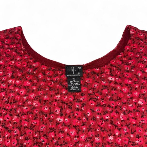 Vintage red floral and beaded mesh baby tee - Picture 6 of 8